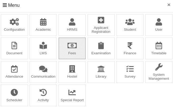 Fees Management System Menu Banner1