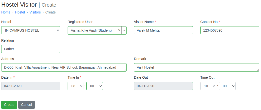 Seamless Hostel Visitor Management