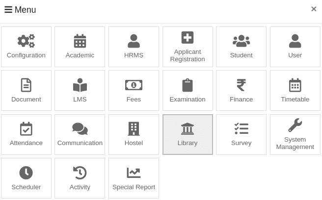 Library Management System Menu Banner1