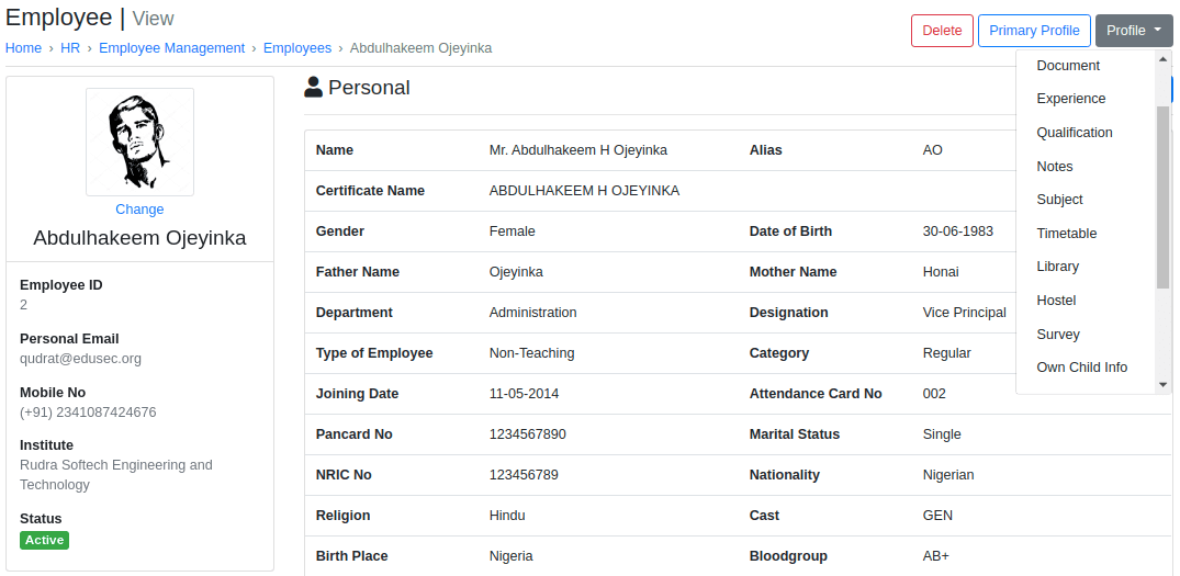 Error-free Solution for Employee Information Maintenance