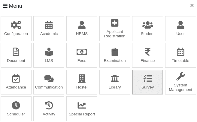 Survey Management System Menu Banner1