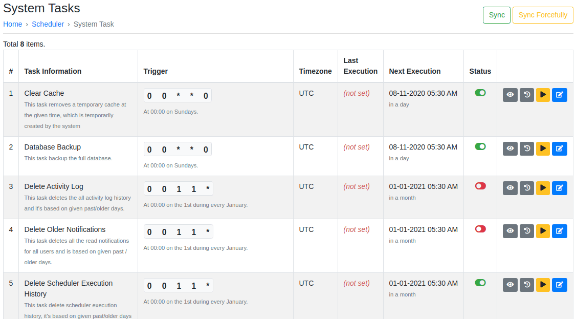 Checking-out System Tasks & Health Settings