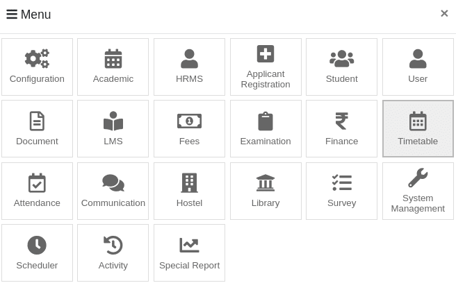 Timetable Management System Menu Banner1